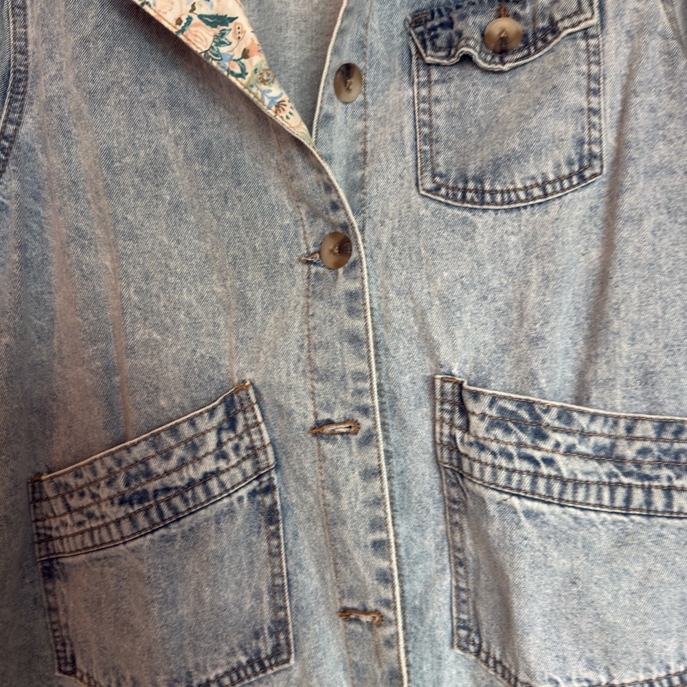 Light Blue Denim Shacket/Jacket - Picture 4 of 5